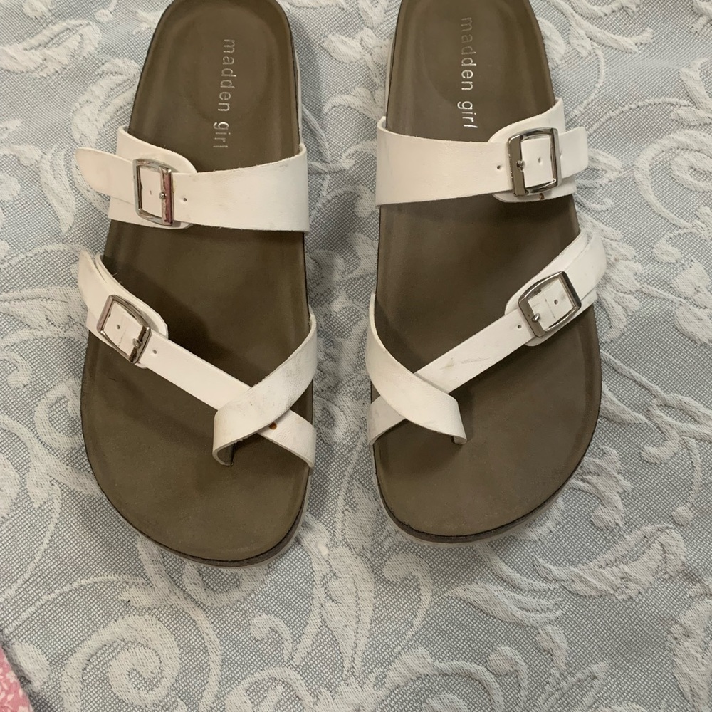 Madden Girl White Sandals size 8M